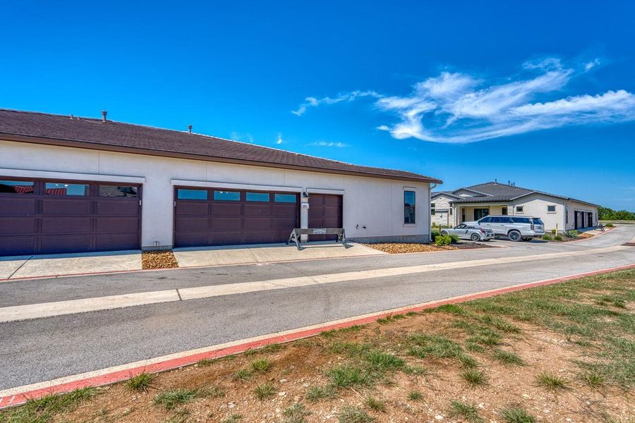 View of front of home with stucco siding
