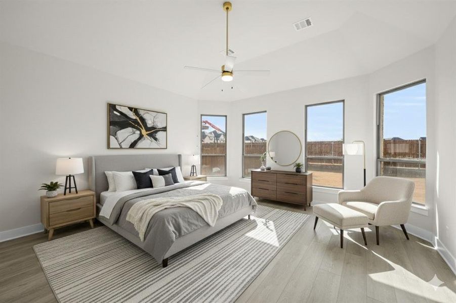 Virtually Staged Primary Bedroom