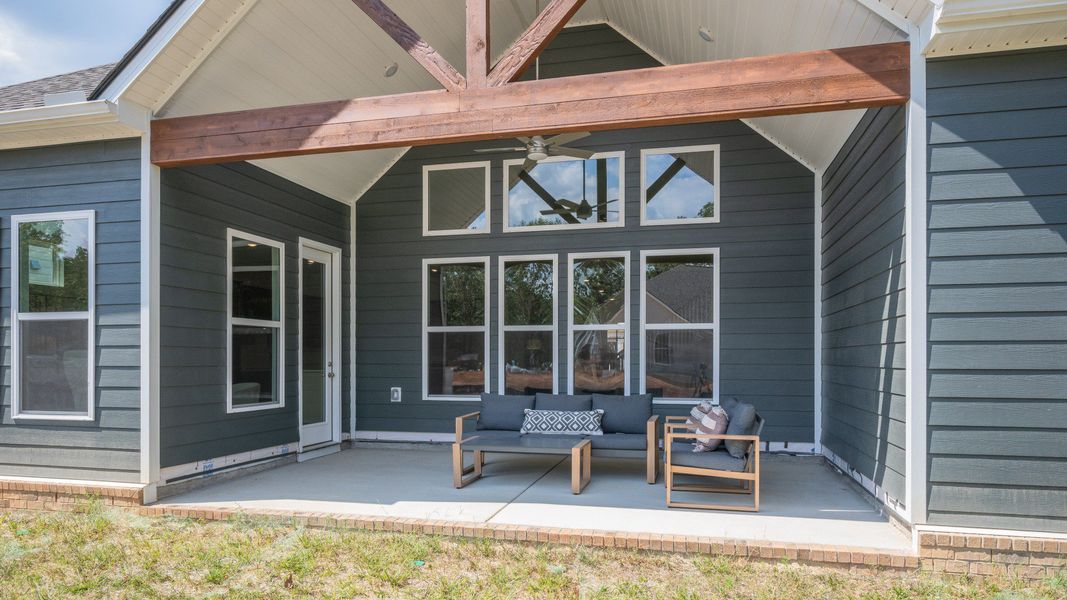 Ideal for outdoor events with a porch in the backyard