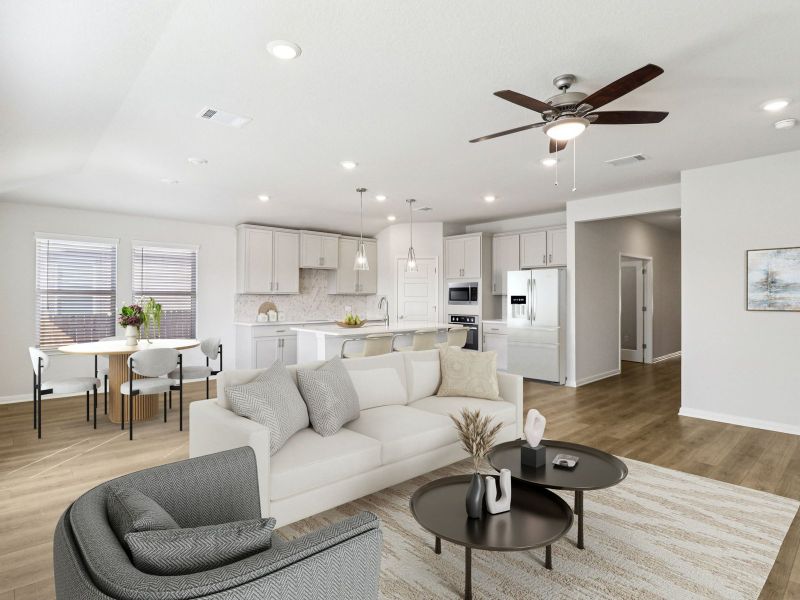 Furnished interior view inside a new home in Estancia Ranch - Classic Series, San Antonio (Image 5).