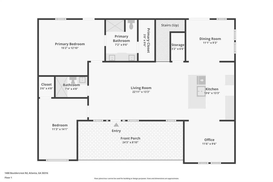 2D floor plan layout of this home in , Atlanta, GA (Image 5).