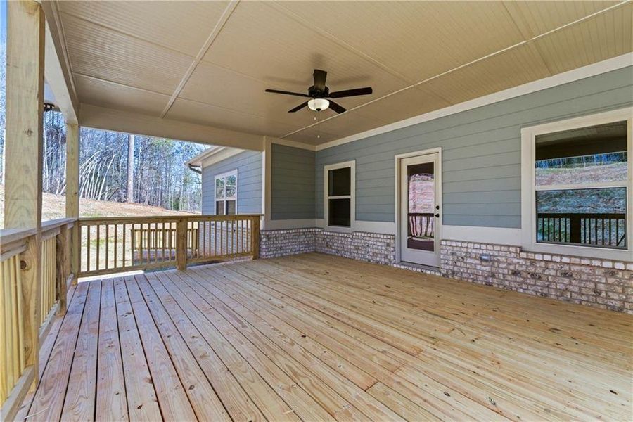 Exterior details and patio area of a home in Steeplechase, Hoschton (Image 3).