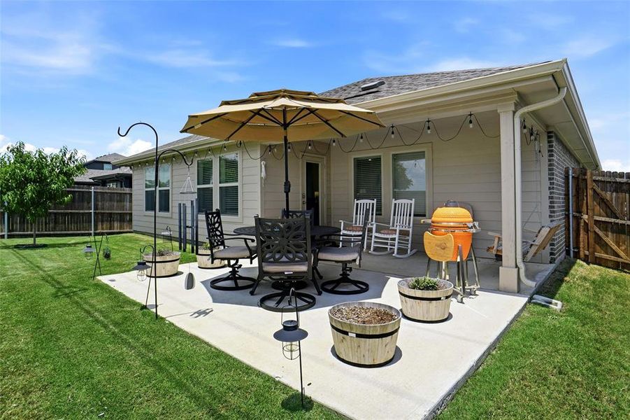 Exterior details and patio area of a home in Stark Farms, Denton (Image 3). Exterior details and patio area of a home in Stark Farms, Denton (Image 3).