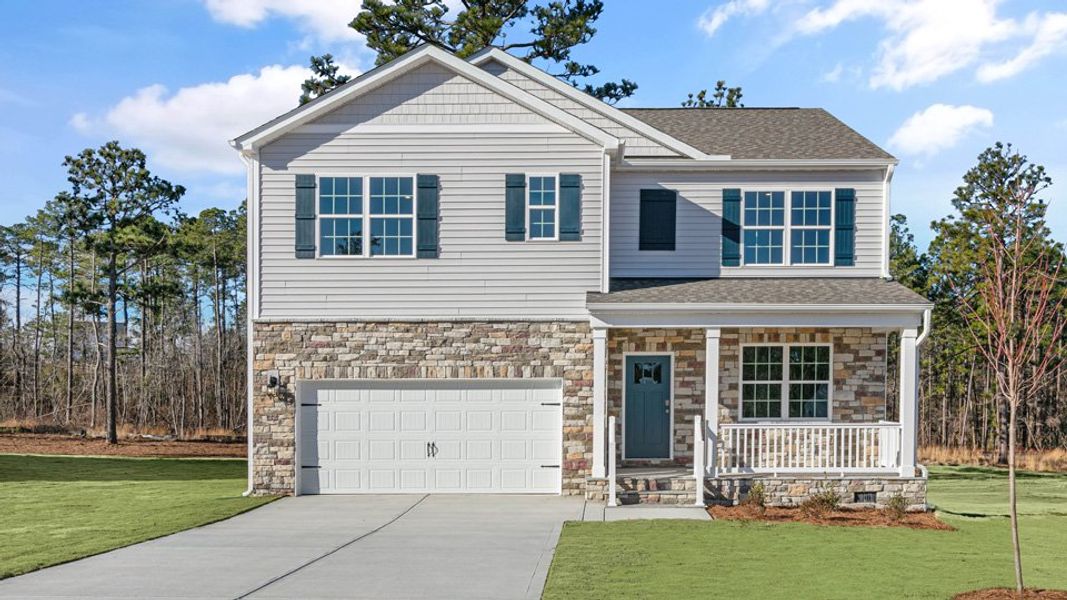 Representative exterior photo of a completed home built from the Hayden by D.R. Horton in Gretchen Pines, West End, NC (Image 20). Representative exterior photo of a completed home built from the Hayden by D.R. Horton in Gretchen Pines, West End, NC (Image 20).
