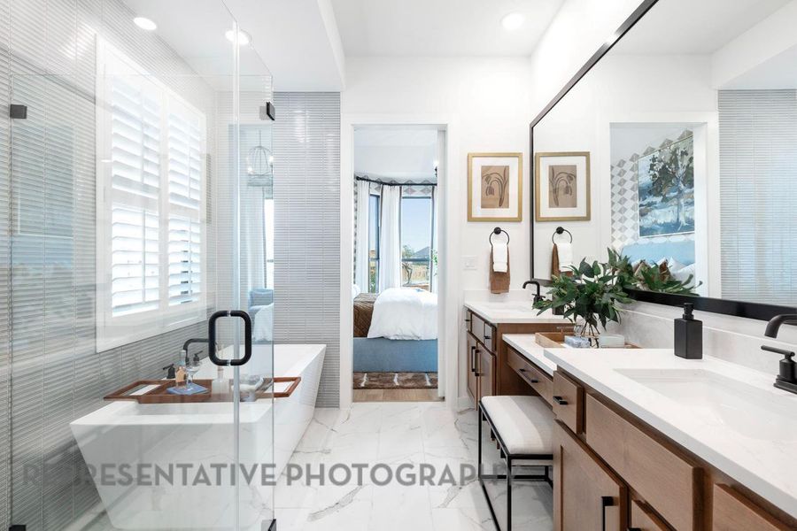 Furnished interior view inside a new home in Wolf Ranch, Georgetown (Image 11).
