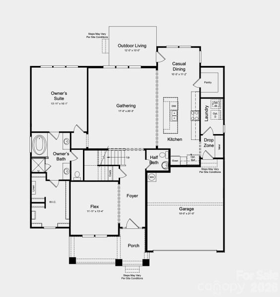 2D floor plan layout of this home in , Mooresville, NC (Image 5).