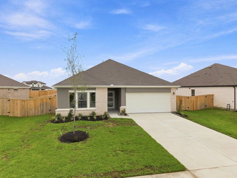 Front exterior of a new home in Windcress, Cove, TX, highlighting curb appeal (Image 21).