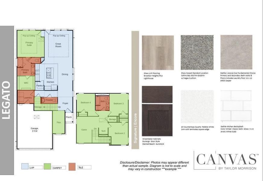 Design Selections.  Home is under construction and selections are subject to change.