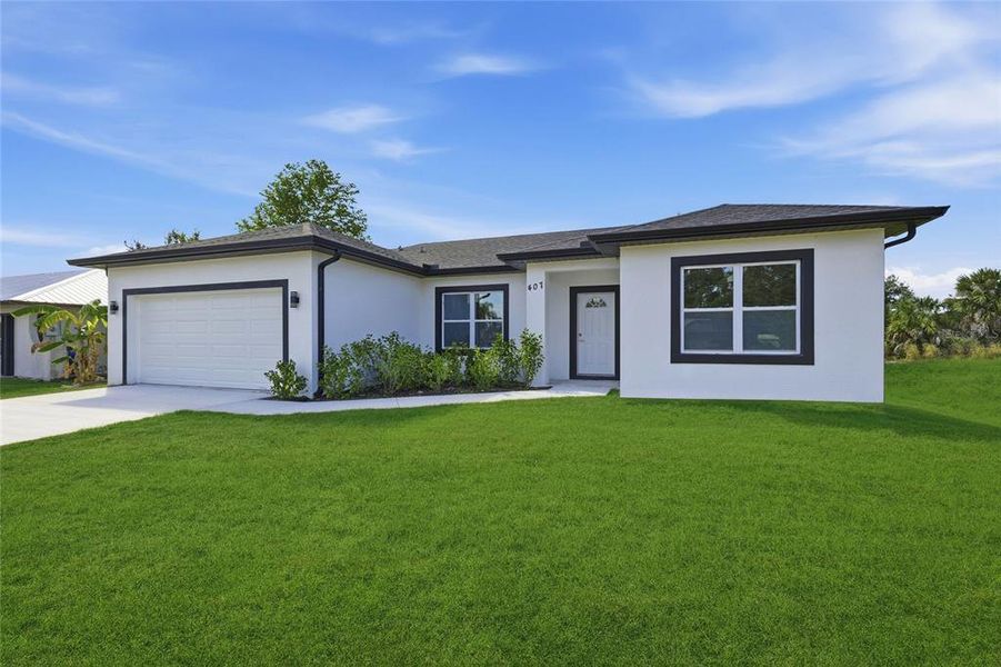 Front exterior of a new home in , Port Charlotte, FL, highlighting curb appeal (Image 18).