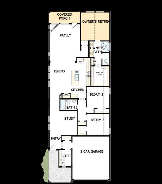 2D floor plan layout of this home in Creekshaw – Gardens, Royse City, TX (Image 3).