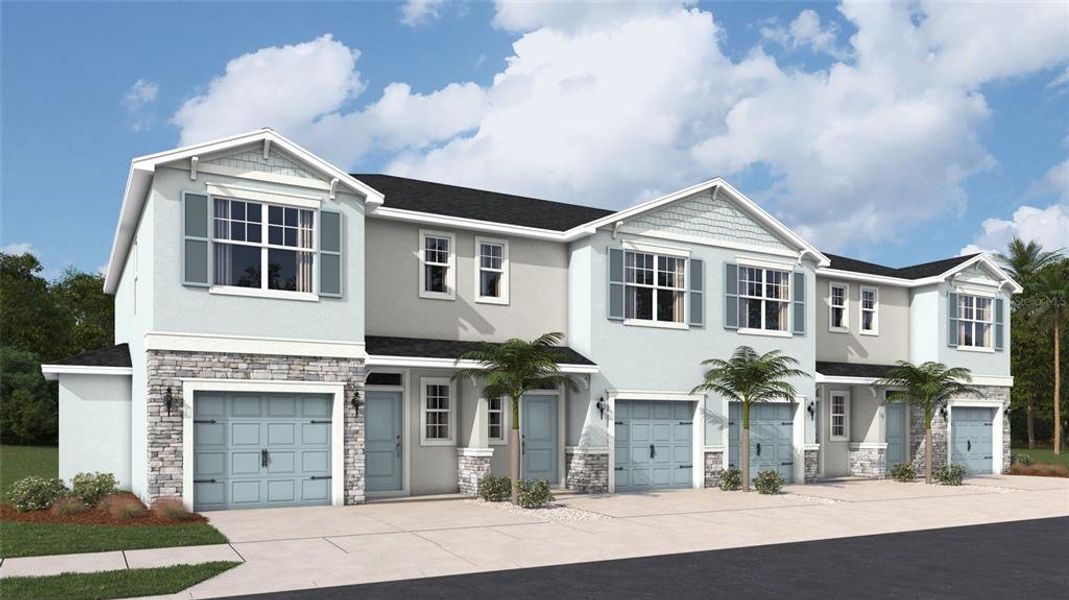 Front exterior of a new home in Ashcombe Wellen Park, Venice, FL, highlighting curb appeal (Image 2). Front exterior of a new home in Ashcombe Wellen Park, Venice, FL, highlighting curb appeal (Image 2).