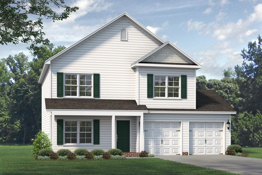Representative exterior photo of a completed home built from the Vermont by Keystone Homes NC in Brassfield Meadows, Burlington, NC (Image 35). Representative exterior photo of a completed home built from the Vermont by Keystone Homes NC in Brassfield Meadows, Burlington, NC (Image 35).