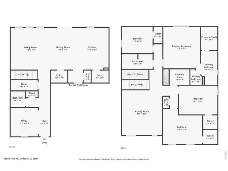2D floor plan layout of this home in Mallard Ridge, Johnstown, CO (Image 5).