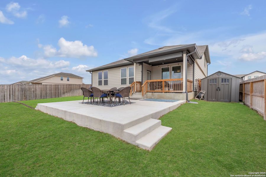Exterior details and patio area of a home in Saddle Creek Ranch, Cibolo (Image 3). Exterior details and patio area of a home in Saddle Creek Ranch, Cibolo (Image 3).
