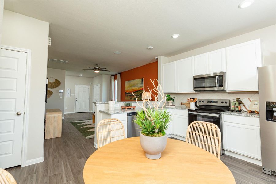 Furnished interior view inside a new home in Wayside Village, Houston (Image 10). Furnished interior view inside a new home in Wayside Village, Houston (Image 10).