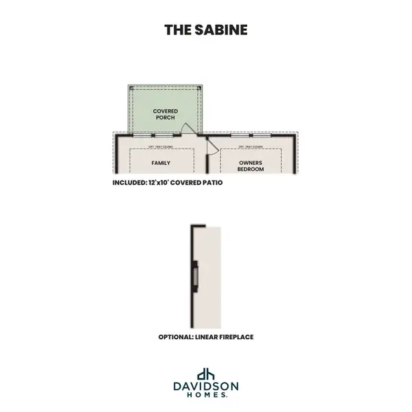2D floor plan layout for the The Sabine F by Davidson Homes LLC in Heartland, Heartland, TX (Image 4).