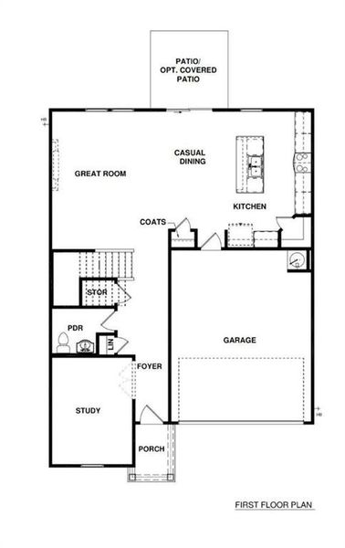 2D floor plan layout of this home in Kingsley Creek, Lithonia, GA (Image 2).