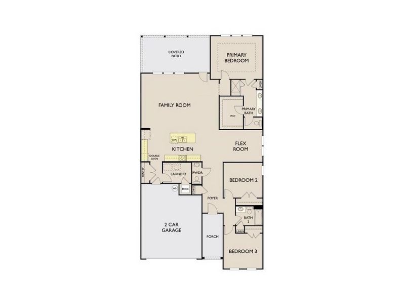 2D floor plan layout of this home in Cedars at Cane Ridge | 55+ Community, Antioch, TN (Image 5).