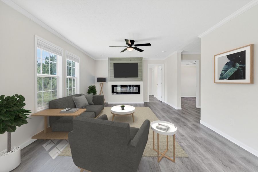 Furnished interior view inside a new home in , Cross (Image 7).