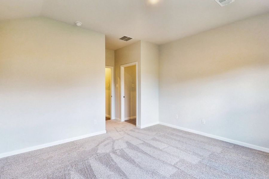 A hallway with a carpet. A hallway with a carpet.