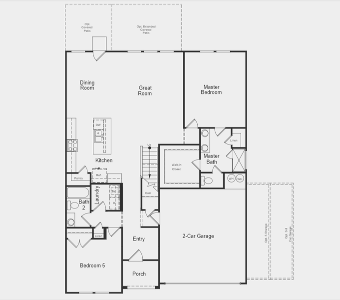 2D floor plan layout for the Trinity by Taylor Morrison in Emory Crossing 50s, Hutto, TX (Image 4). 2D floor plan layout for the Trinity by Taylor Morrison in Emory Crossing 50s, Hutto, TX (Image 4).