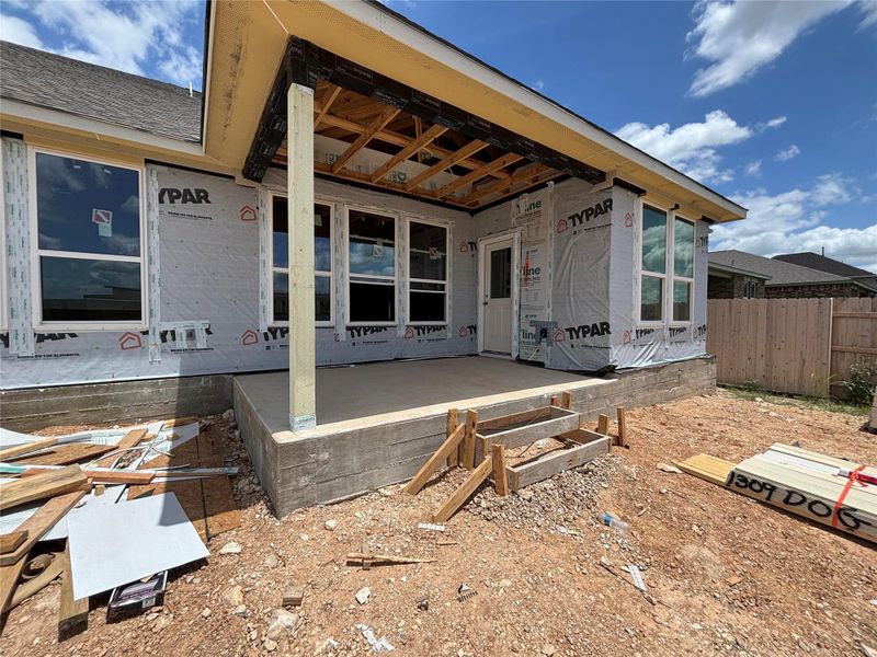 Front exterior of a new home in Berry Creek Highlands, Georgetown, TX, highlighting curb appeal (Image 17). Front exterior of a new home in Berry Creek Highlands, Georgetown, TX, highlighting curb appeal (Image 17).