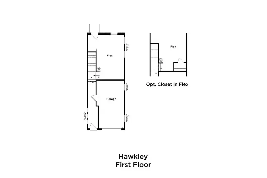 2D floor plan layout for the Hawkley by DRB Homes in Traynham Place, Greenville, SC (Image 3).