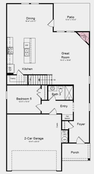 2D floor plan layout of this home in Dreycott, Lawrenceville, GA (Image 4).