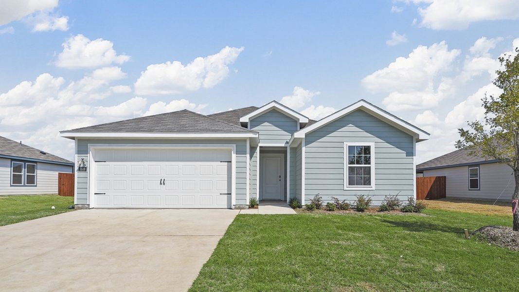 Representative exterior photo of a completed home built from the Elgin by D.R. Horton in Corsicana Commons, Corsicana, TX (Image 1). Representative exterior photo of a completed home built from the Elgin by D.R. Horton in Corsicana Commons, Corsicana, TX (Image 1).