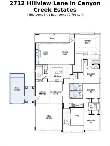 2D floor plan layout of this home in Canyon Creek Estates, Sherman, TX (Image 4). 2D floor plan layout of this home in Canyon Creek Estates, Sherman, TX (Image 4).