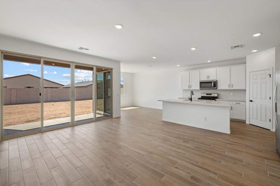 Great room and kitchen space