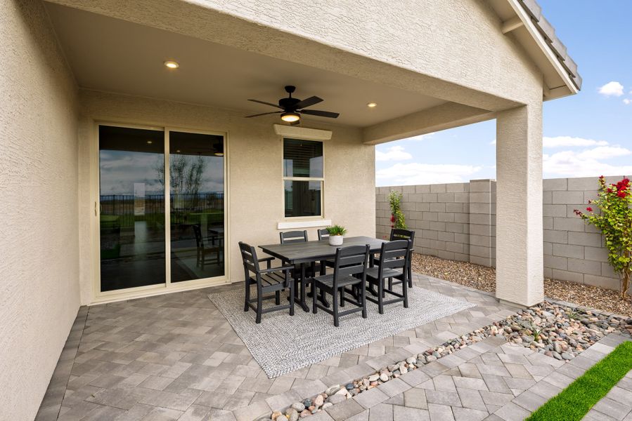 Representative exterior details of a home built from the Fossil by Beazer Homes in Willows at Bella Vista Farms, San Tan Valley (Image 3).