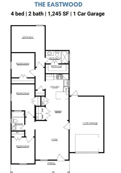 2D floor plan layout for the The Eastwood by ICONIQ Homes in Frontier Lakes, Willis, TX (Image 3). 2D floor plan layout for the The Eastwood by ICONIQ Homes in Frontier Lakes, Willis, TX (Image 3).