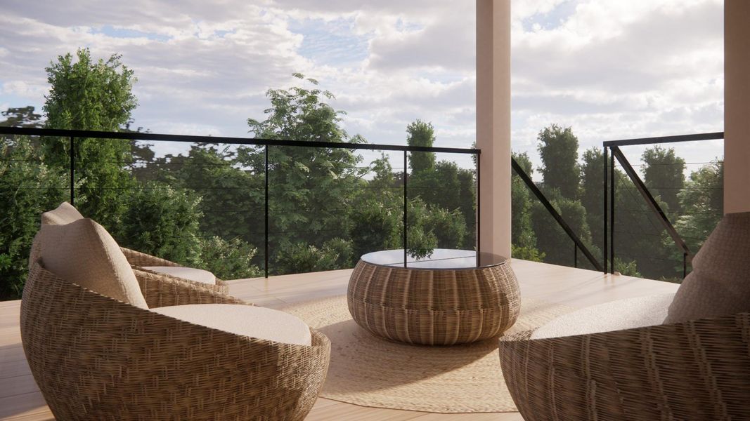This outdoor oasis is designed for pure relaxation, offering unobstructed views of the surrounding lush treetops, this tranquil space provides the perfect resort-style ambiance to decompress, enjoy a cool drink, and watch the sunset over the private ravine setting. This outdoor oasis is designed for pure relaxation, offering unobstructed views of the surrounding lush treetops, this tranquil space provides the perfect resort-style ambiance to decompress, enjoy a cool drink, and watch the sunset over the private ravine setting.