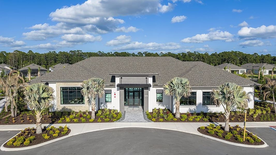 Front exterior of a new home in Center Lake Ranch Community Group Page, St. Cloud, FL, highlighting curb appeal (Image 21).