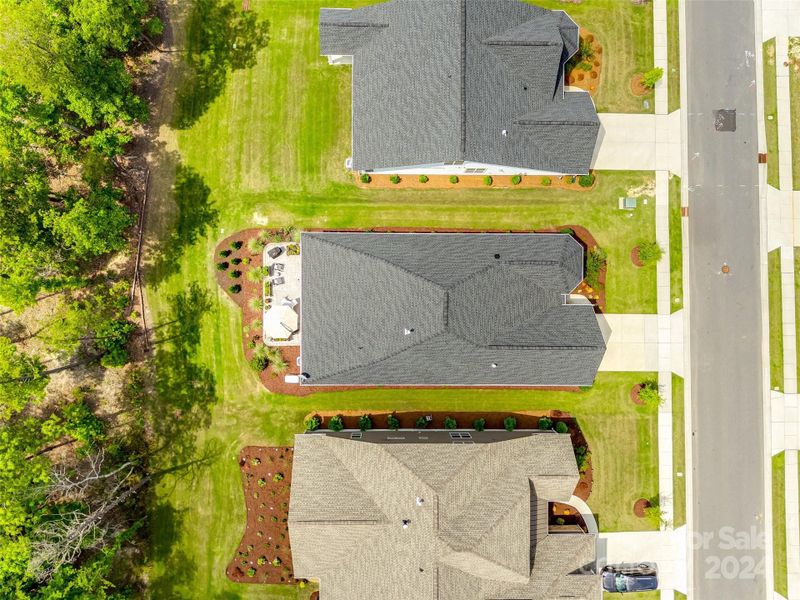 Overhead view.  The added back entertaining area is such a wonderful upgrade.