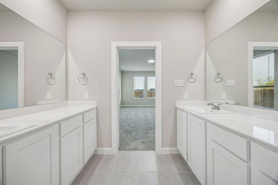 Primary Bathroom in the Wimbledon home plan by Trophy Signature Homes – REPRESENTATIVE PHOTO