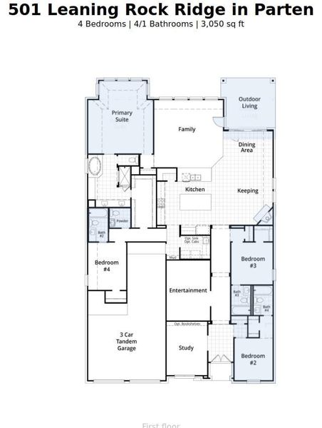 2D floor plan layout of this home in Parten, Austin, TX (Image 2).
