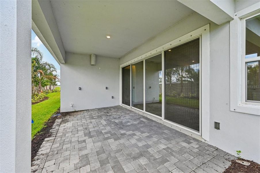 Exterior details and patio area of a home in Biscayne Landing at Seaire, Parrish (Image 24).