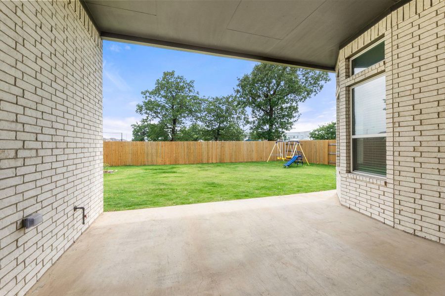 View of patio with a playground View of patio with a playground