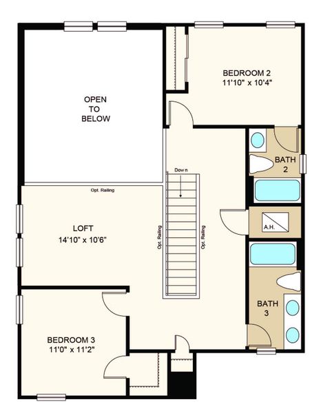 2D floor plan layout of this home in Indigo Creek, Apollo Beach, FL (Image 4).