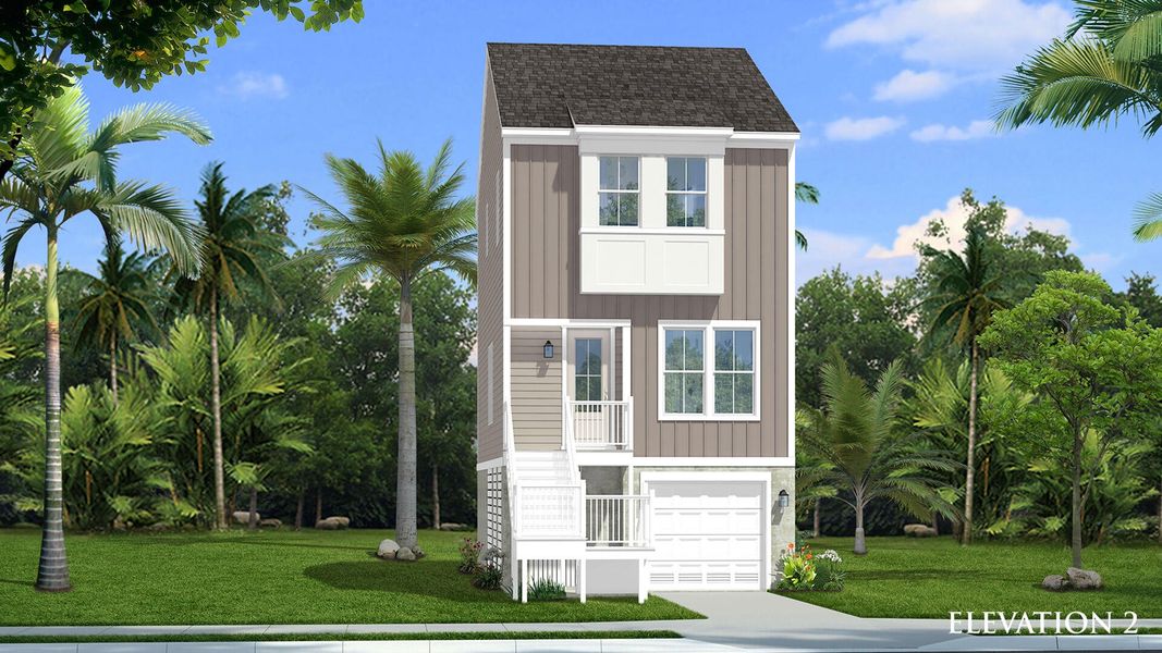 Front exterior of a new home in Park Circle Single Family Homes, North Charleston, SC, highlighting curb appeal (Image 1).