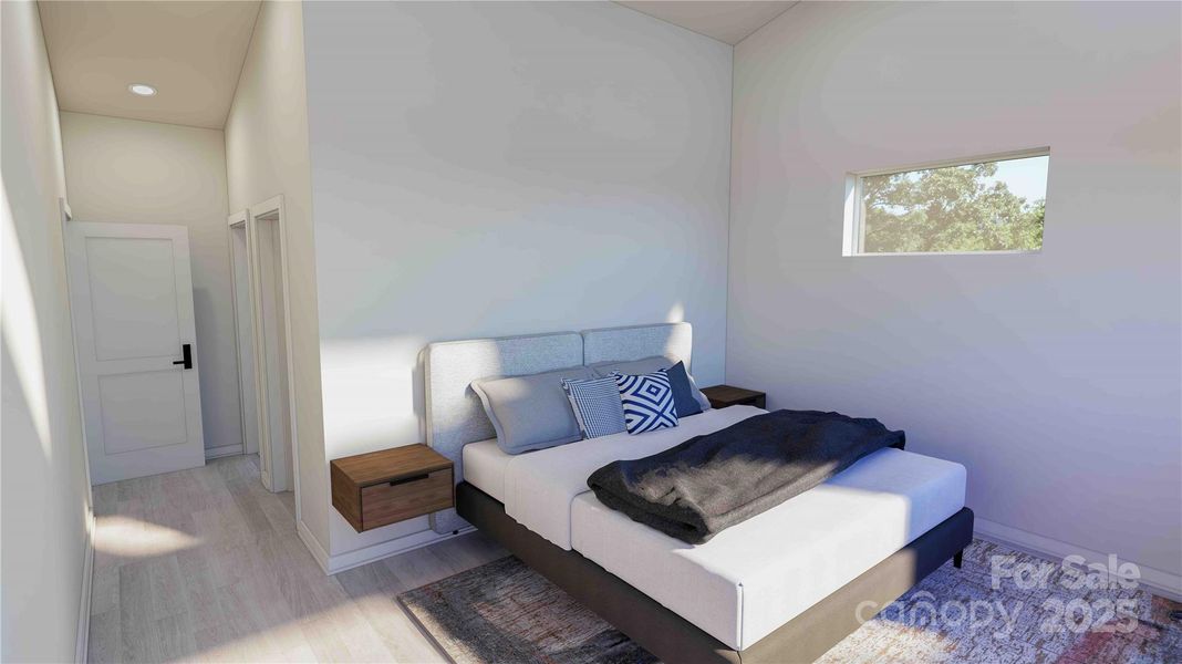 Upper level front bedroom rendering
