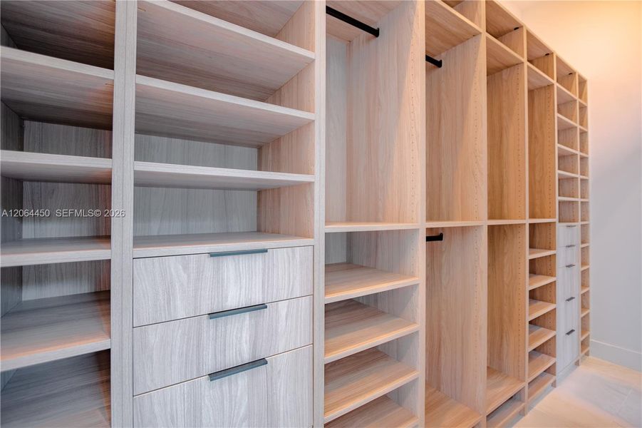 Walk-in closet with ample storage