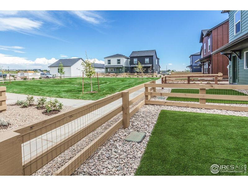 Exterior details and patio area of a home in Bloom Trailblazer Collection - Single Family Homes, Fort Collins (Image 3).