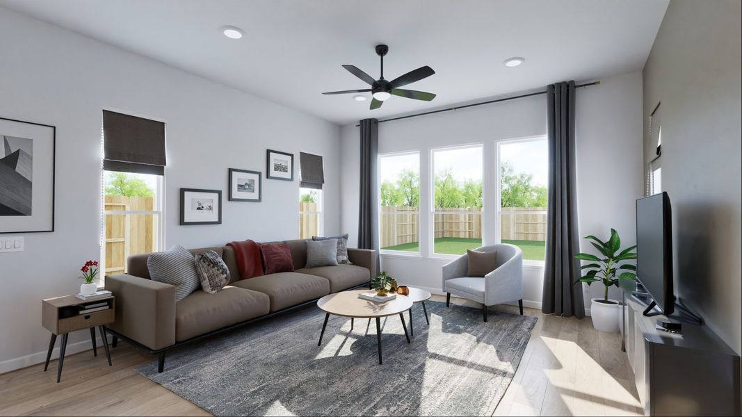 Representative furnished interior of a home built from the Noah by New Home Co. in The Villas Collection at Novel, Austin (Image 8). Representative furnished interior of a home built from the Noah by New Home Co. in The Villas Collection at Novel, Austin (Image 8).