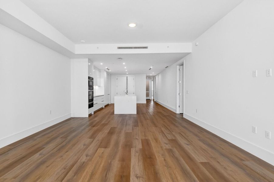 Living room and kitchen
