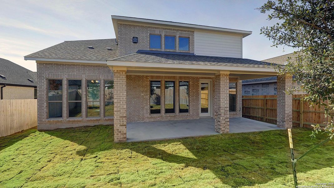 Exterior details and patio area of a home in Corley Farms 50', Boerne (Image 23).