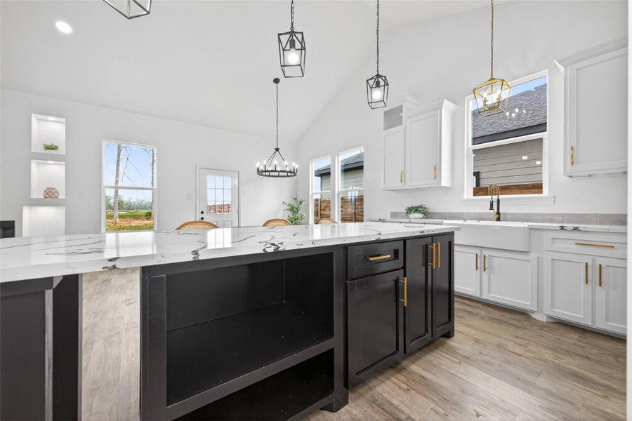 Spacious island with plenty of prep space and room for casual seating.