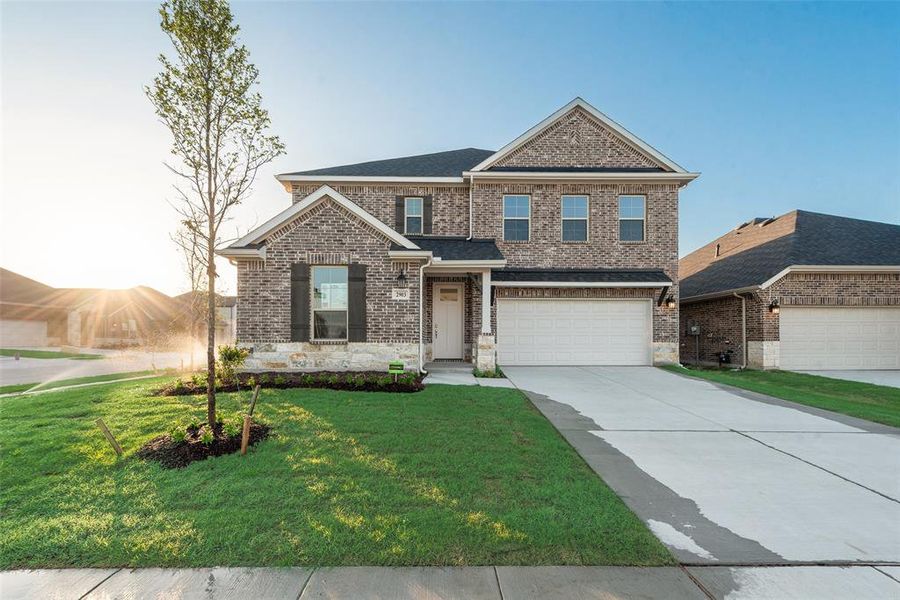 Front exterior of a new home in Walden Pond, Forney, TX, highlighting curb appeal (Image 18).